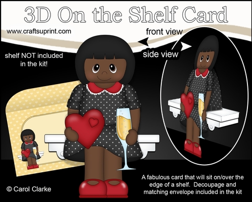 3D On the Shelf Card Kit - Ethnic Hearts Love & Romance Lady Vondra