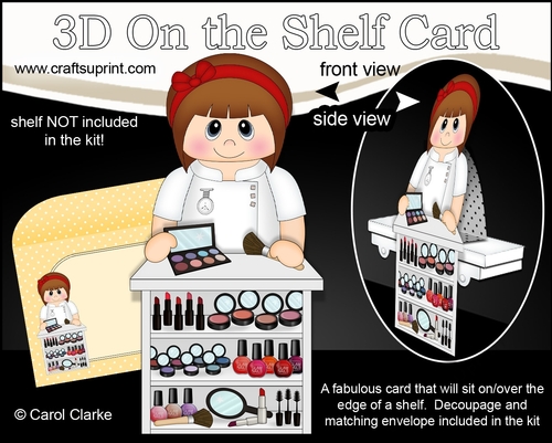3D On the Shelf Card Kit - Glamorous Cosmetics Shop Assistant Kimbra