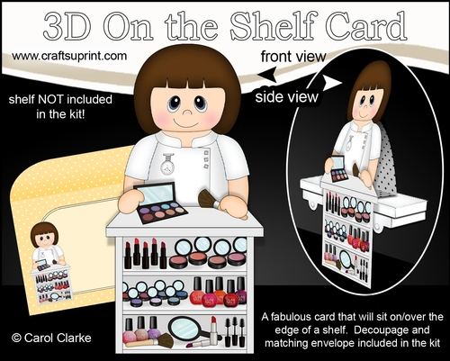 3D On the Shelf Card Kit - Glamorous Cosmetics Shop Assistant Nakita
