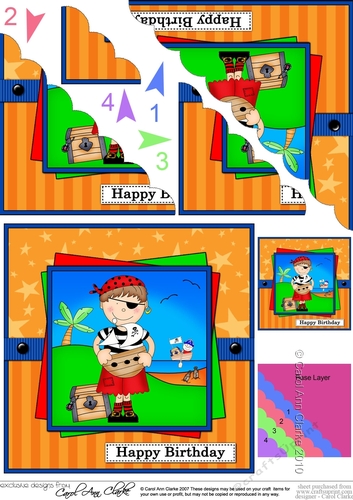 Boyz Birthday Joze the Pirate Scalloped Corner Stacker