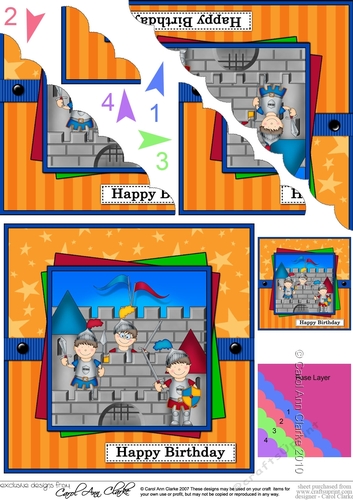 Boyz Birthday Boriz the Knight Scalloped Corner Stacker