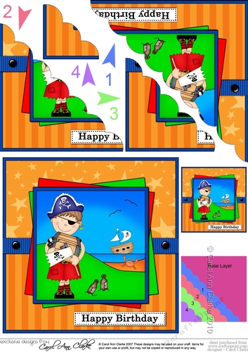 Boyz Birthday Joze the Pirate Scalloped Corner Stacker