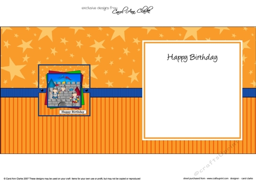 Boyz Birthday Boriz the Knight square landscape insert
