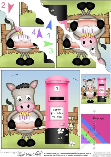 GiGi Horse has a Birthday Cake Scalloped Corner Stacker