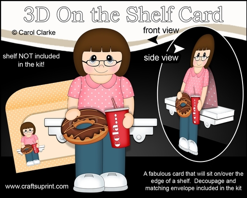 3D On the Shelf Card Kit - Karan has a Donut & Cola