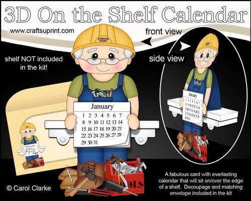 3D On the Shelf Everlasting Calendar Kit - DIY Handyman Maxwell