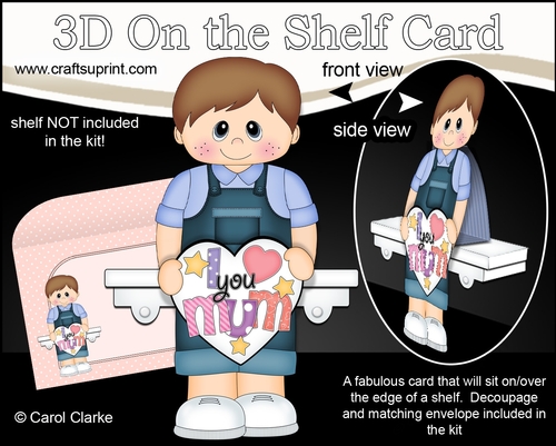3D On the Shelf Card Kit - Little Toddler Colby has a Heart for Mum