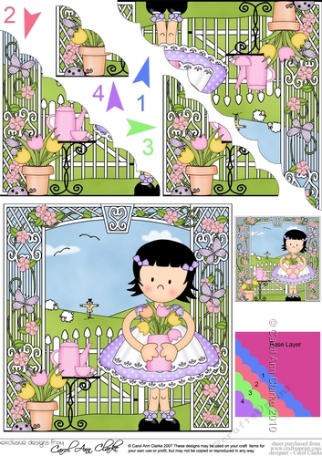 Cute Girlz Suzi has afternoon Tea Scalloped Corner Stacker