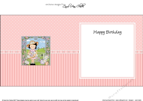 Cute Girlz Suzi has a Basket of Pretty Flowers square landscape insert