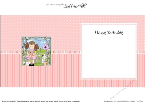 Cute Girlz Zoe has a Teddy Bear square landscape insert