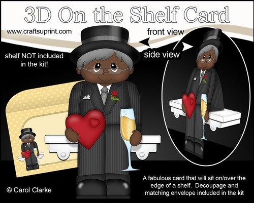 3D On the Shelf Card Kit - Ethnic Hearts Love & Romance Old Man Ervan