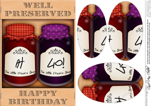 A5 Novelty Well Preserved 40th Birthday Jams Pyramage Topper