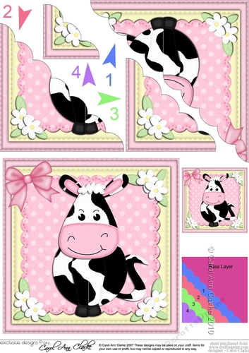 Little Milly Moo Cow Scalloped Corner Stacker