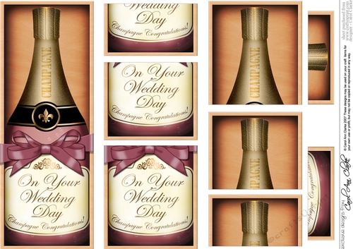 DL Wedding Champers in a Box with top & bottom stacker