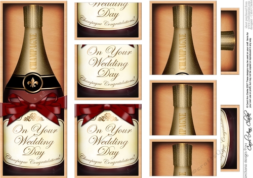 DL Wedding Champers in a Box with top & bottom stacker