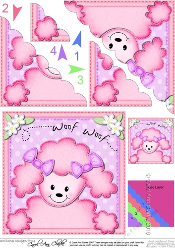 Little Bon Bon the Poodle Scalloped Corner Stacker