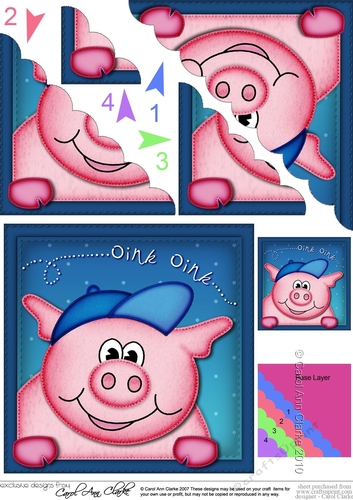 Little Ziggy Piggy Scalloped Corner Stacker