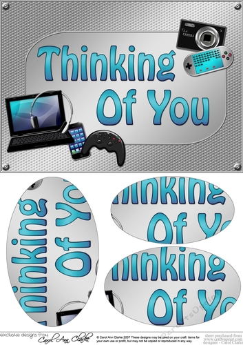A5 THINKING OF YOU Gadgets n Gizmos Oval Pyramage Topper