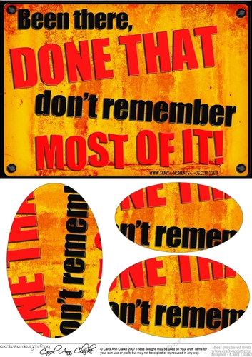 A5 Been There, Done that! Fun Novelty Senior Moment Saying Oval Pyramage Topper
