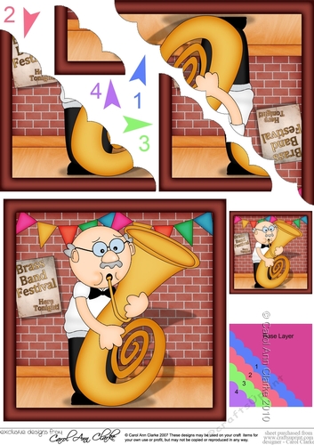Old Man Bert plays the Tuba Scalloped Corner Stacker