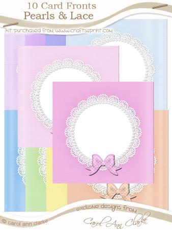 Square Pearls and Lace Card Fronts Kit