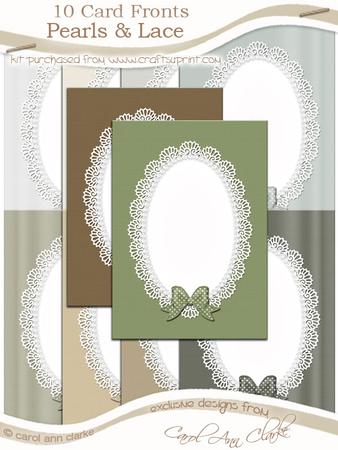 A5 Pearls and Lace Card Fronts Kit