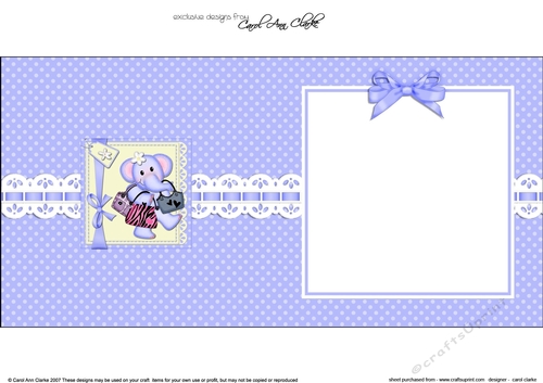Cute Lola Elephant goes Shopping matching square landscape insert