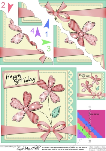 Birthday Patchwork Flowers & Lace Scalloped Corner Stacker