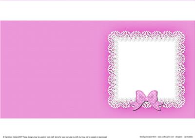 Square Pearls and Lace Card Front or Insert