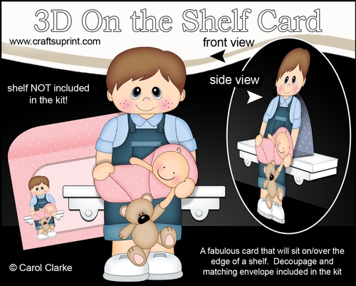 3D On the Shelf Card Kit - Little Toddler Bennie is a New Big Brother