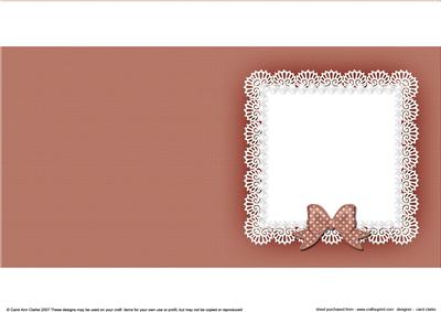 Square Pearls and Lace Card Front or Insert