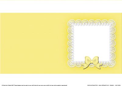 Square Pearls and Lace Card Front or Insert