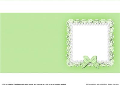 Square Pearls and Lace Card Front or Insert