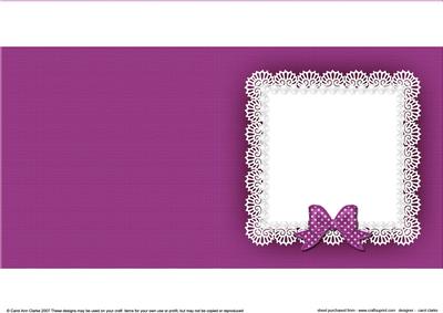 Square Pearls and Lace Card Front or Insert