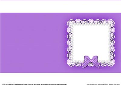 Square Pearls and Lace Card Front or Insert