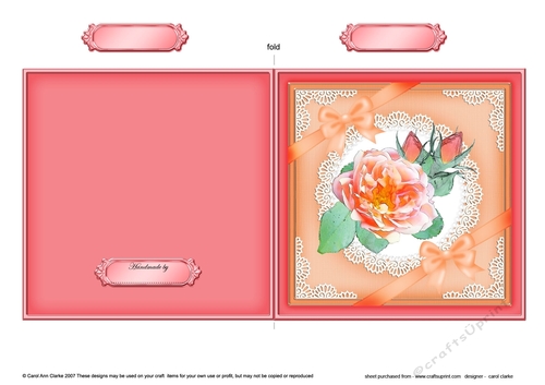 Rose and Lace Cut and Fold Card  