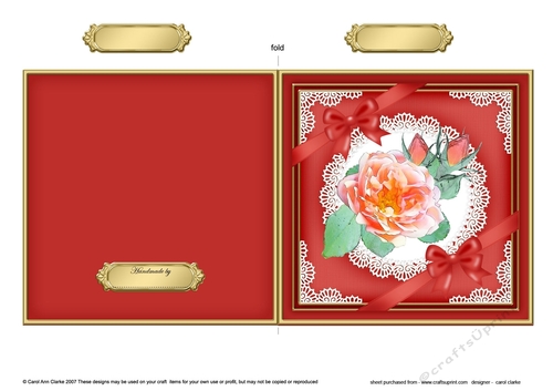 Rose and Lace Cut and Fold Card  