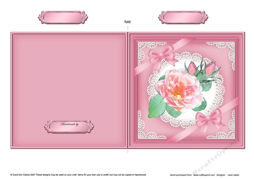 Rose and Lace Cut and Fold Card  