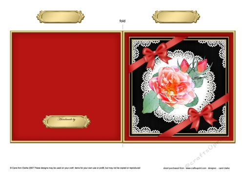 Rose and Lace Cut and Fold Card  