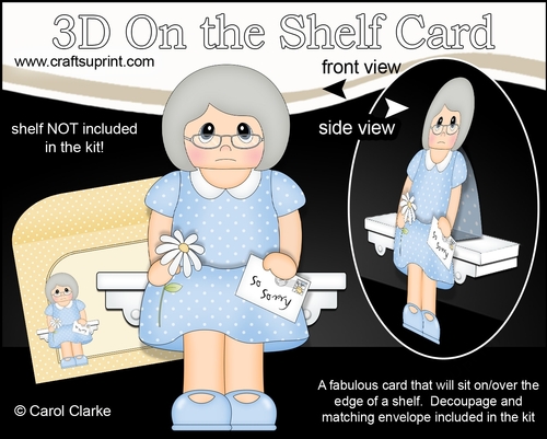 3D On the Shelf Card Kit - Shenna is very Sorry, Sympathy, Belated Birthday