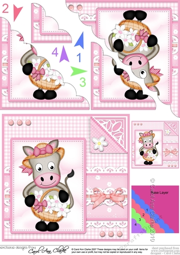 GiGi Horse has a Bonnet & Basket Scalloped Corner Stacker