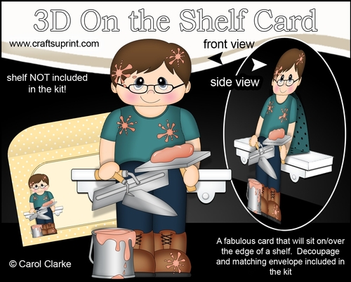 3D On the Shelf Card Kit - Plasterer Scotty is ready for work