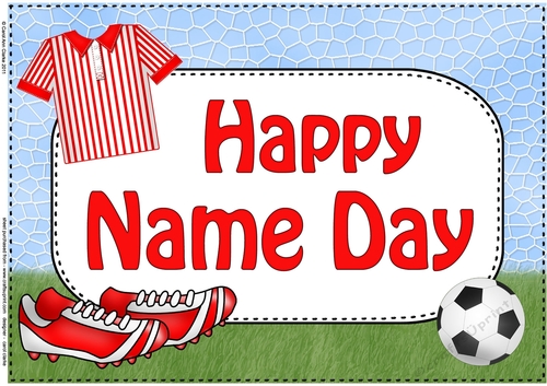 A4 HAPPY NAME DAY Football Card Topper