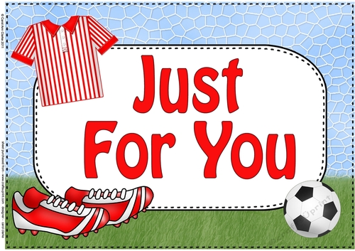 A4 JUST FOR YOU Football Card Topper