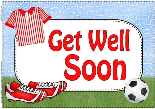 A4 GET WELL SOON Football Card Topper