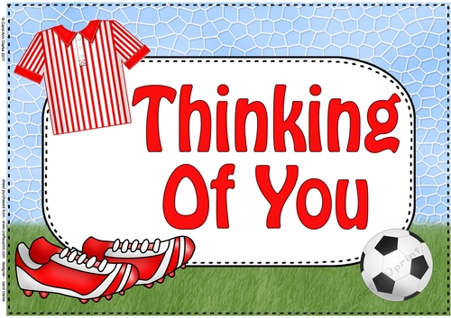 A4 THINKING OF YOU Football Card Topper
