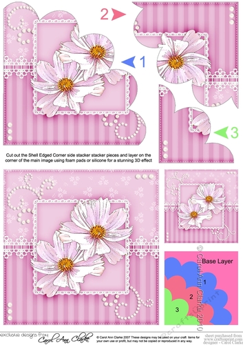A Touch of Elegance Flowers, Lace & Pearls Shell Edged Corner Side Stacker
