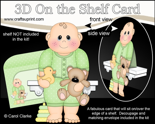3D On the Shelf Card Kit - Cute New Little Baby Jude