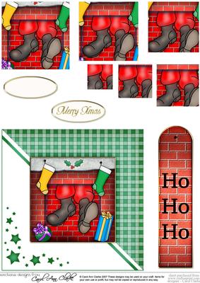 Santa Got Stuck! Quick Card with Pyramage Topper