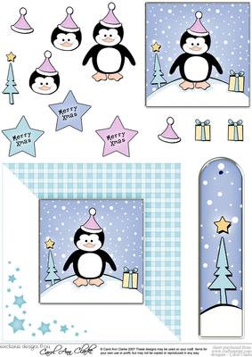 Cheeky Xmas Penguin Quick Card with 3D Decoupage